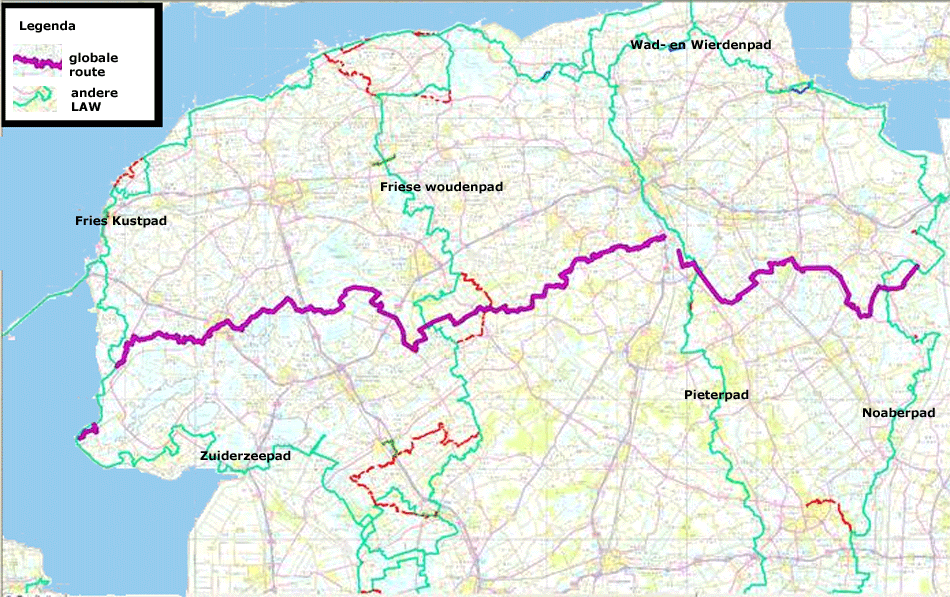 Kaart van de neiwue wandelroute