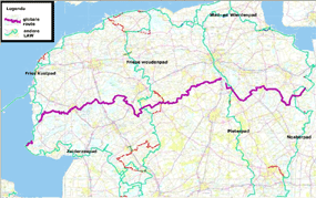 Globale route nieuwe wandelroute