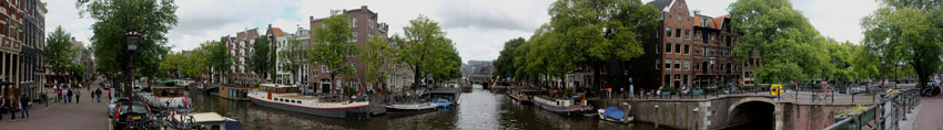 Panorama 1 van de Brouwersgracht, gemaakt met de Canon EIS 550 D