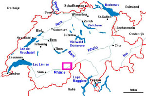 kaart van de ligging in Zwitserland