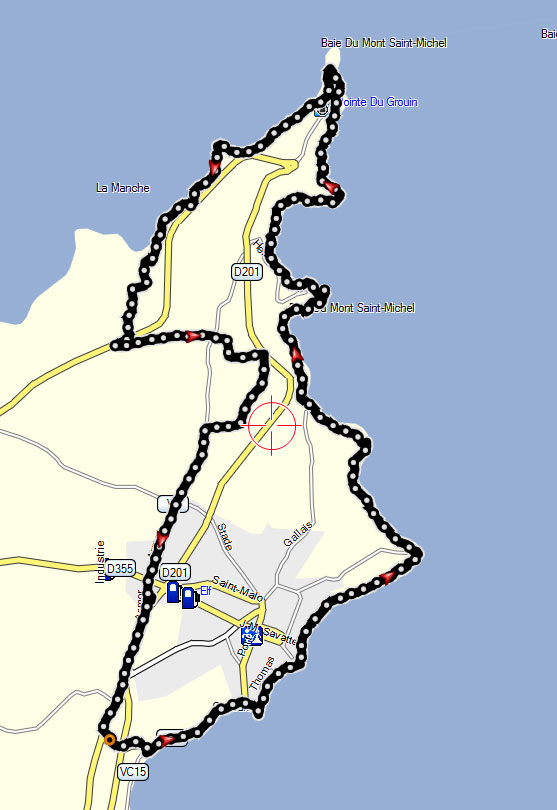Kaart van de rondwandeling vanuit Cancale in Garmin Mapsource formaat