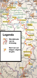 Kaart van de wandelroute Eifelsteig