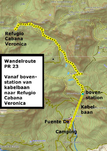 Kaart van de wandelroute Picos1