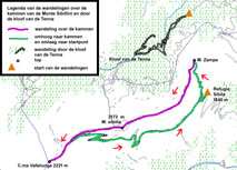 Detailkaartje van de wandelingen