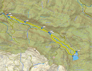 Kaart van de wandeling in Somiedo
